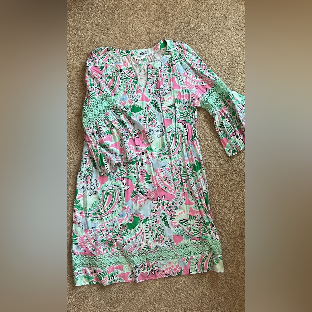crown & ivy Pink and Green Patterned Dress